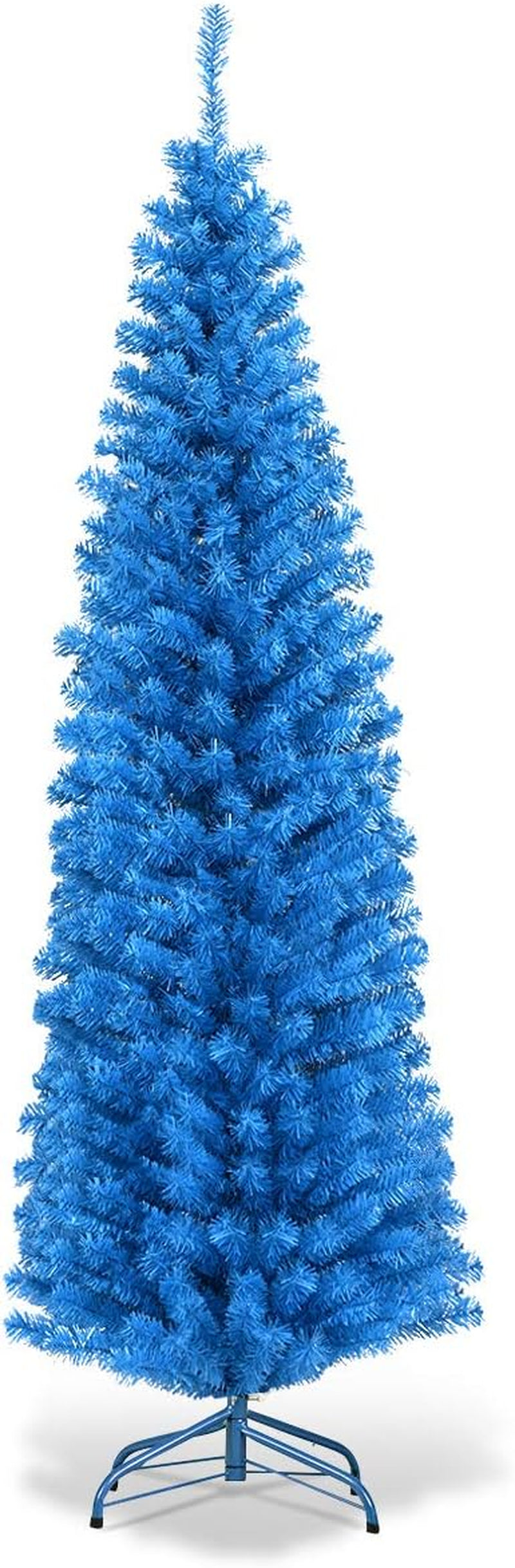 6Ft Sliver Pencil Christmas Tree, Artificial Slim Tree, Electroplated Technology, Xmas Decor for Indoor and Outdoor