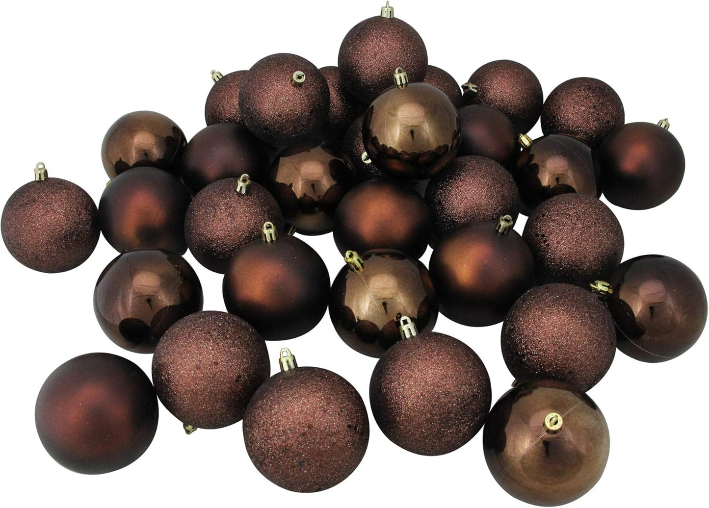 Shatterproof 4-Finish Christmas Ball Ornaments 3.25" (80Mm) - Jet Black - 32Ct