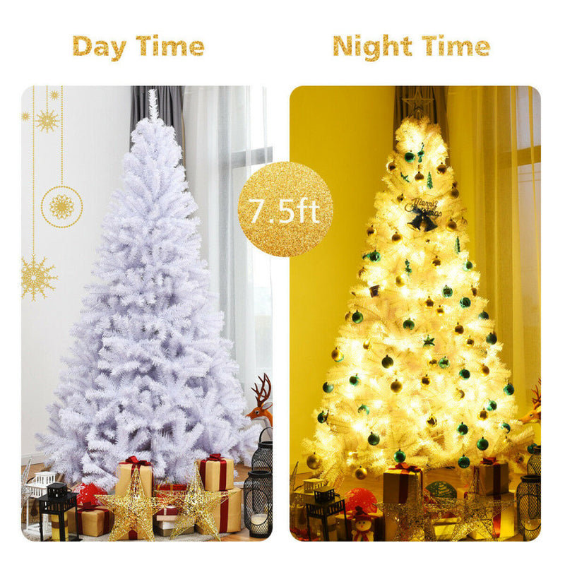 6/7.5/9 Feet White Christmas Tree with Metal Stand