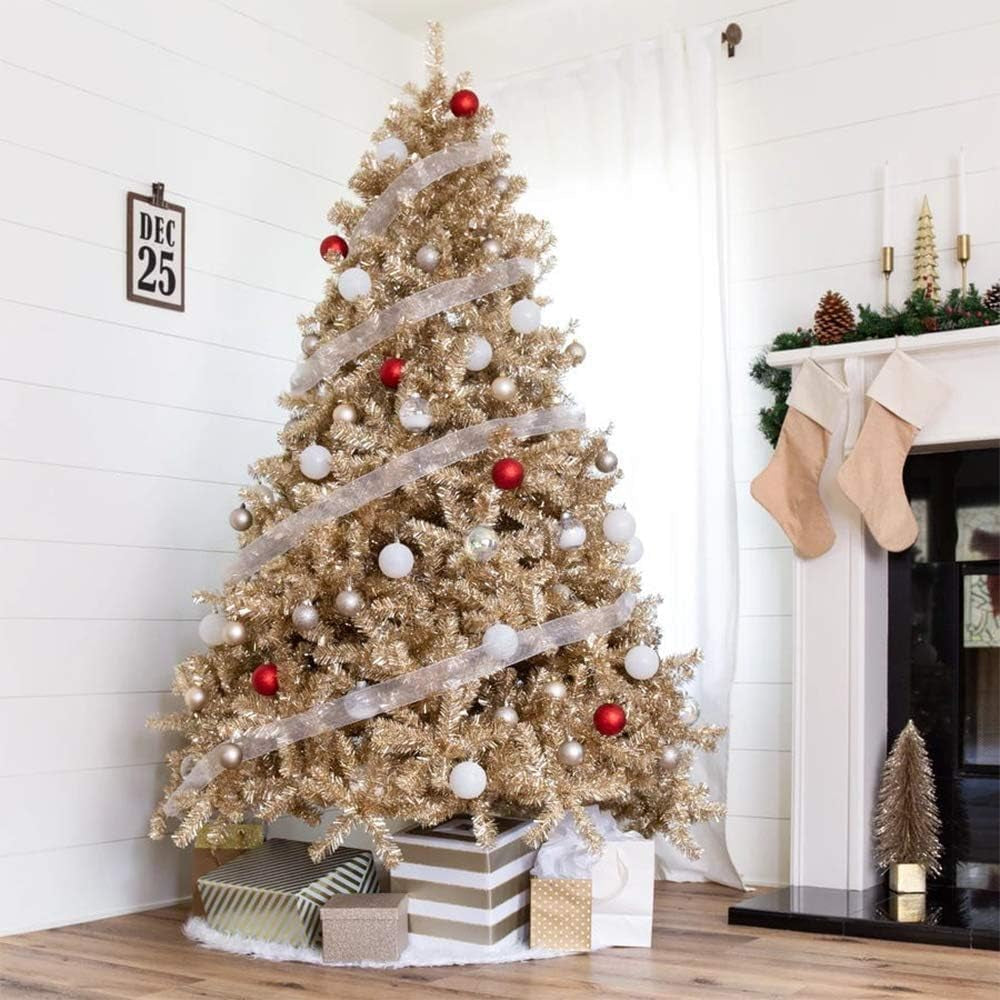 Christmas Tree Skirt, 48 Inch White Soft Faux Fur Tree Skirts Plush Christmas Decorations, White Ornaments Christmas Tree Skirts Xmas Decorations Indoor Holiday Party Decor