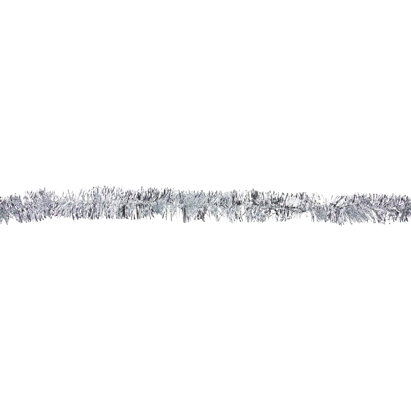 50' X 2.5" Unlit Shiny Silver 8-Ply Foil Tinsel Christmas Garland