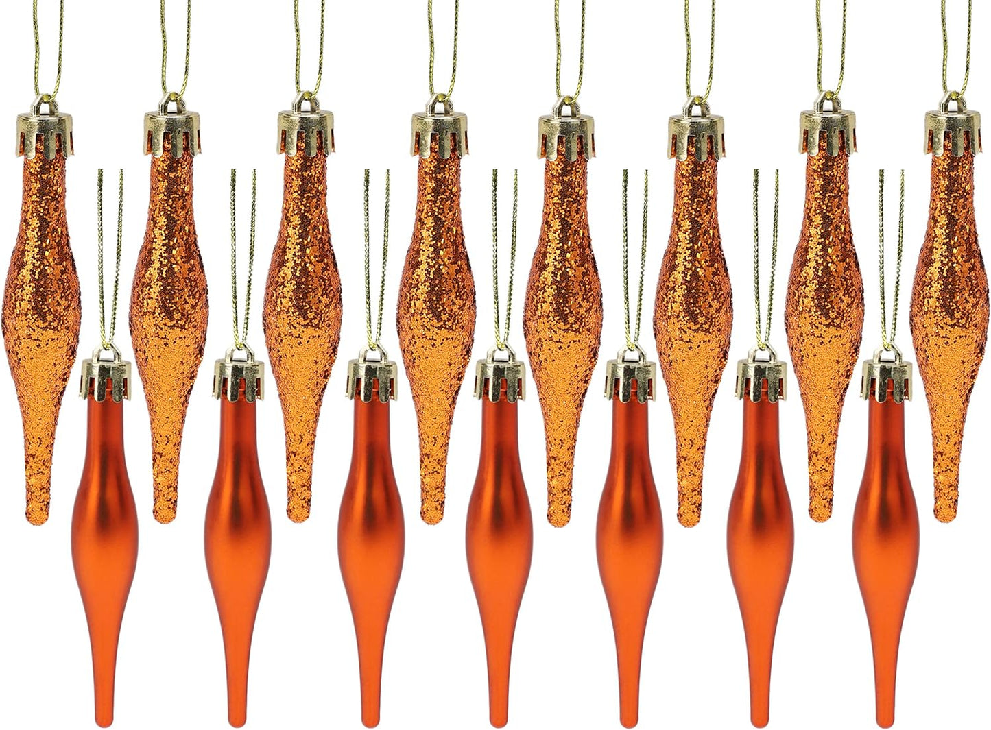 ® Pack of 15-8.5Cm Droplet Baubles - Matte & Glitter Design - Christmas Ornaments (Rioja Red)