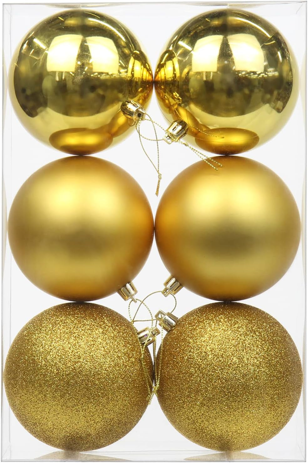 3.94" Large Christmas Balls Shatterproof Red Christmas Ornaments 6 Pcs Big Red Christmas Ornaments for Christmas Tree Holiday Wedding Party Decoration