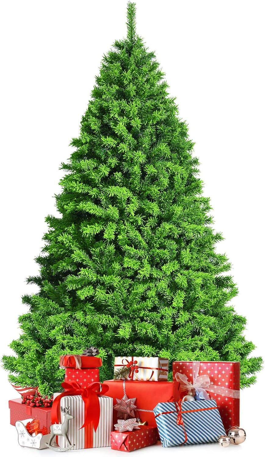 Pink Christmas Tree, 4.5 Ft Xmas Decoration Tree W/ 348 Snow Flocked PVC Tips & Metal Stand, Full-Bodied Unlit Artificial Tree for Indoor Festival Holiday Use