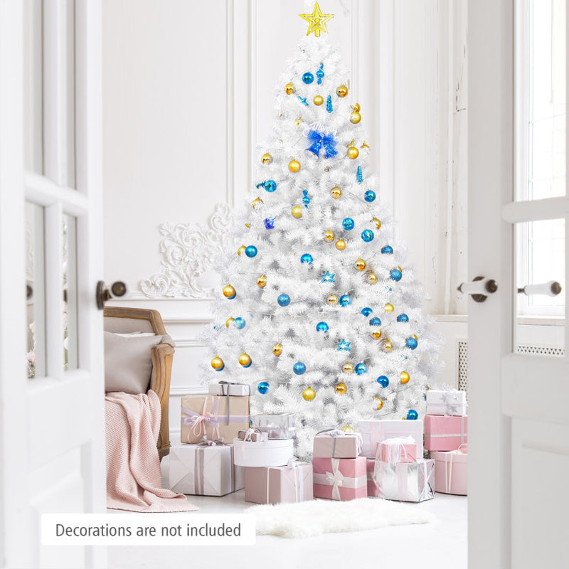 6/7.5/9 Feet White Christmas Tree with Metal Stand