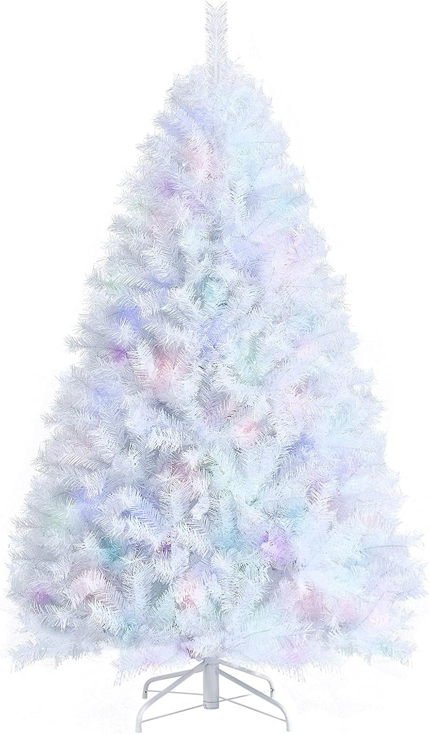Pink Christmas Tree, 4.5 Ft Xmas Decoration Tree W/ 348 Snow Flocked PVC Tips & Metal Stand, Full-Bodied Unlit Artificial Tree for Indoor Festival Holiday Use
