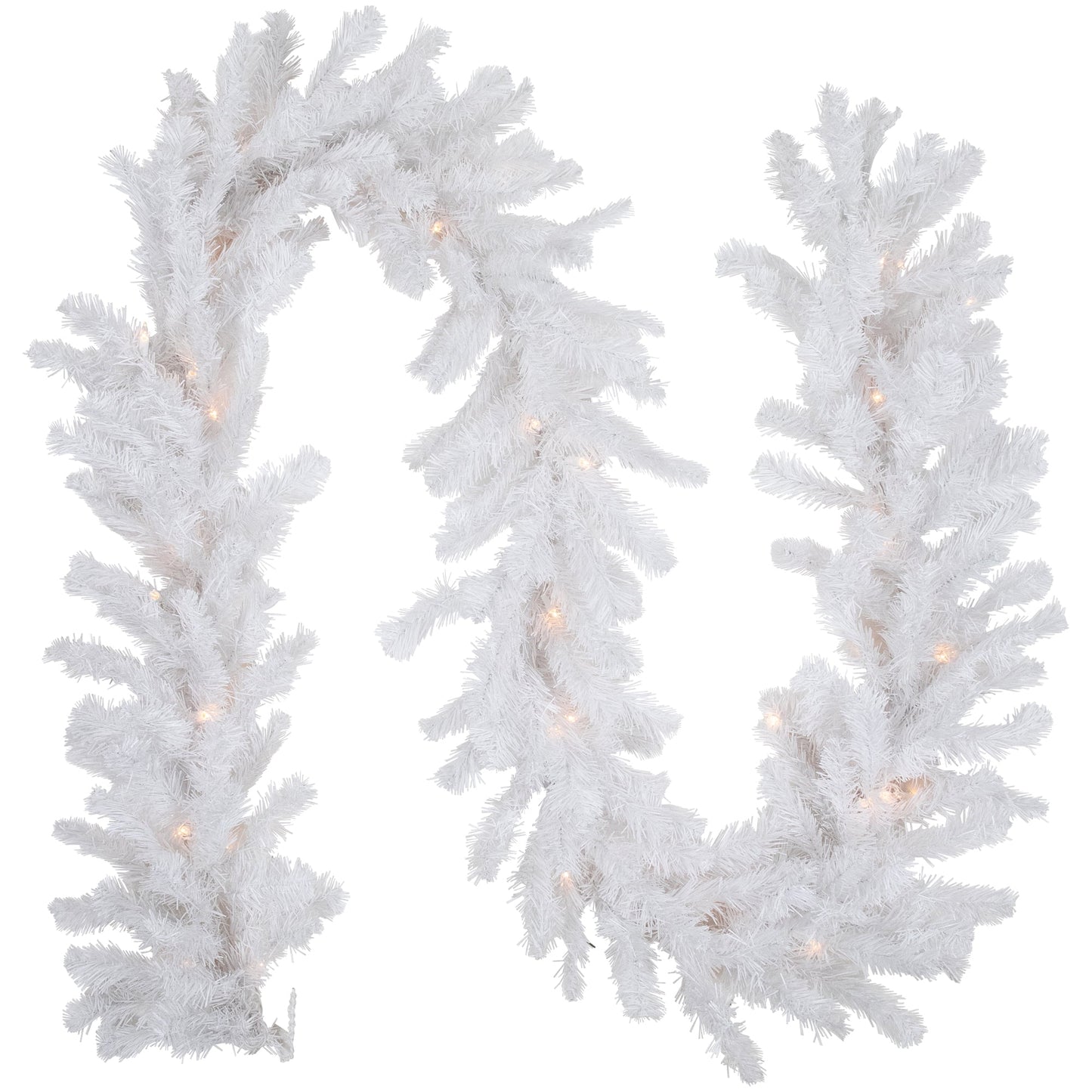 9' X 8" Prelit Snow White Artificial Christmas Garland - Clear Lights