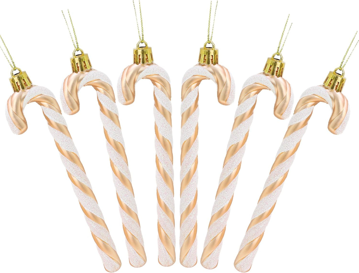 ® Pack of 6-13Cm Glitter Candy Cane Christmas Tree Decorations/Ornaments (Black & White)