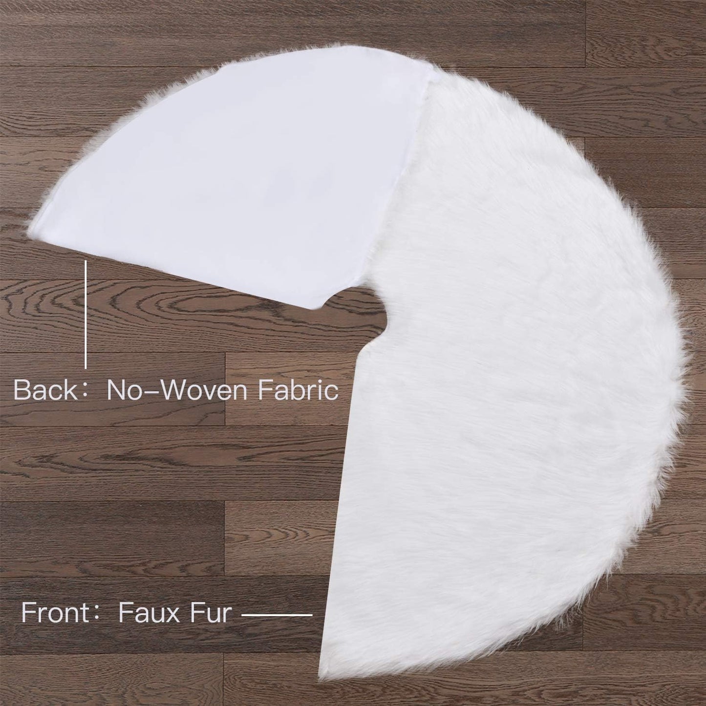 Christmas Tree Skirt, 48 Inch White Soft Faux Fur Tree Skirts Plush Christmas Decorations, White Ornaments Christmas Tree Skirts Xmas Decorations Indoor Holiday Party Decor