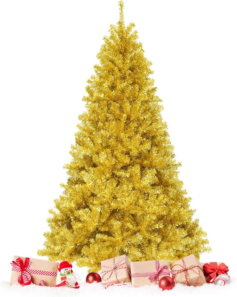Pink Christmas Tree, 4.5 Ft Xmas Decoration Tree W/ 348 Snow Flocked PVC Tips & Metal Stand, Full-Bodied Unlit Artificial Tree for Indoor Festival Holiday Use