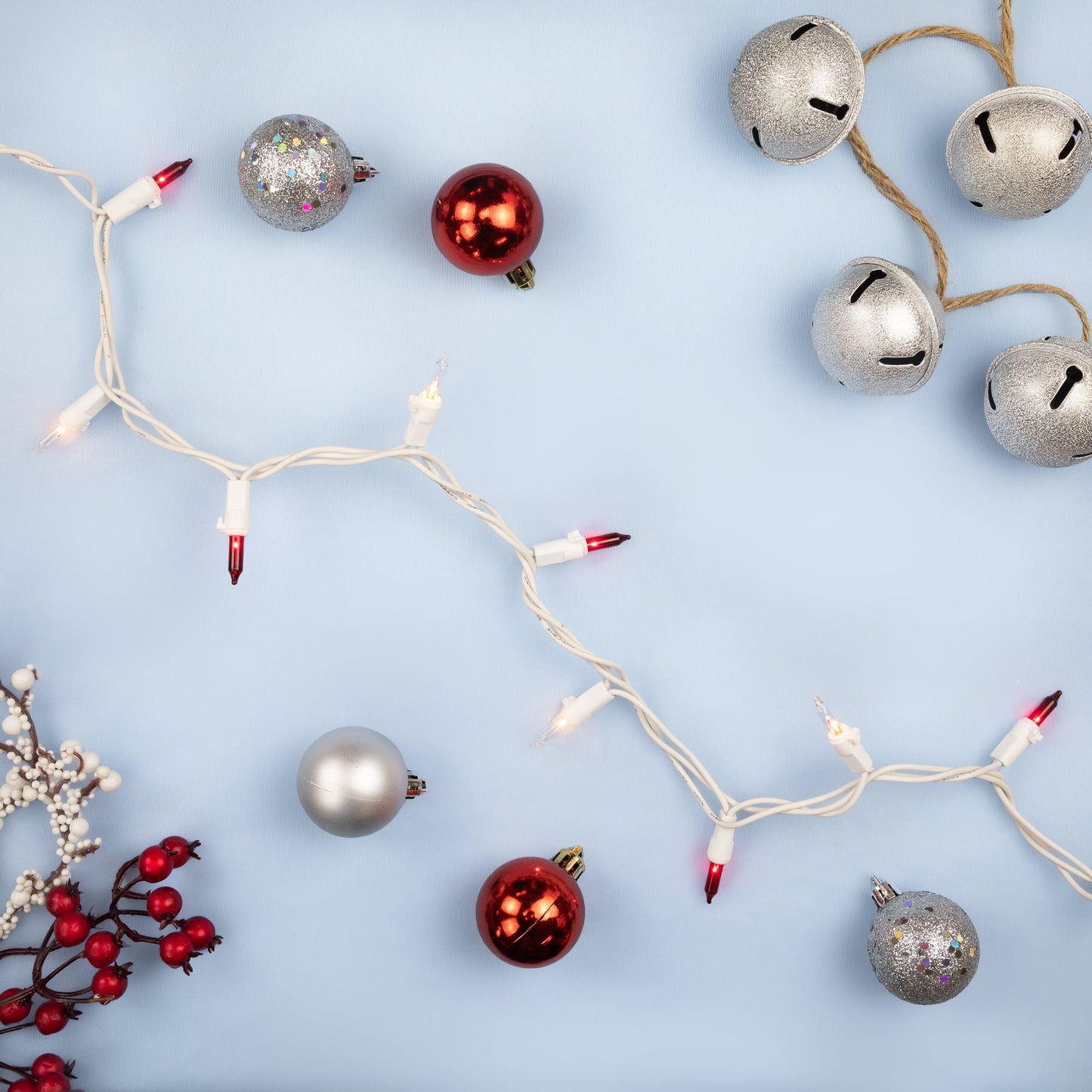 100-Count Red and Clear Mini Christmas Light Set, 20.25Ft White Wire