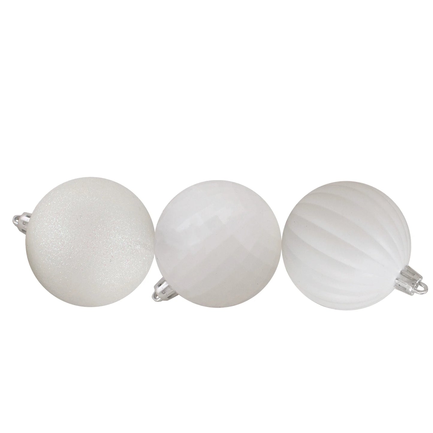 Shatterproof 3-Finish Christmas Ball Ornaments - 2.5" (60Mm) - White - 100Ct
