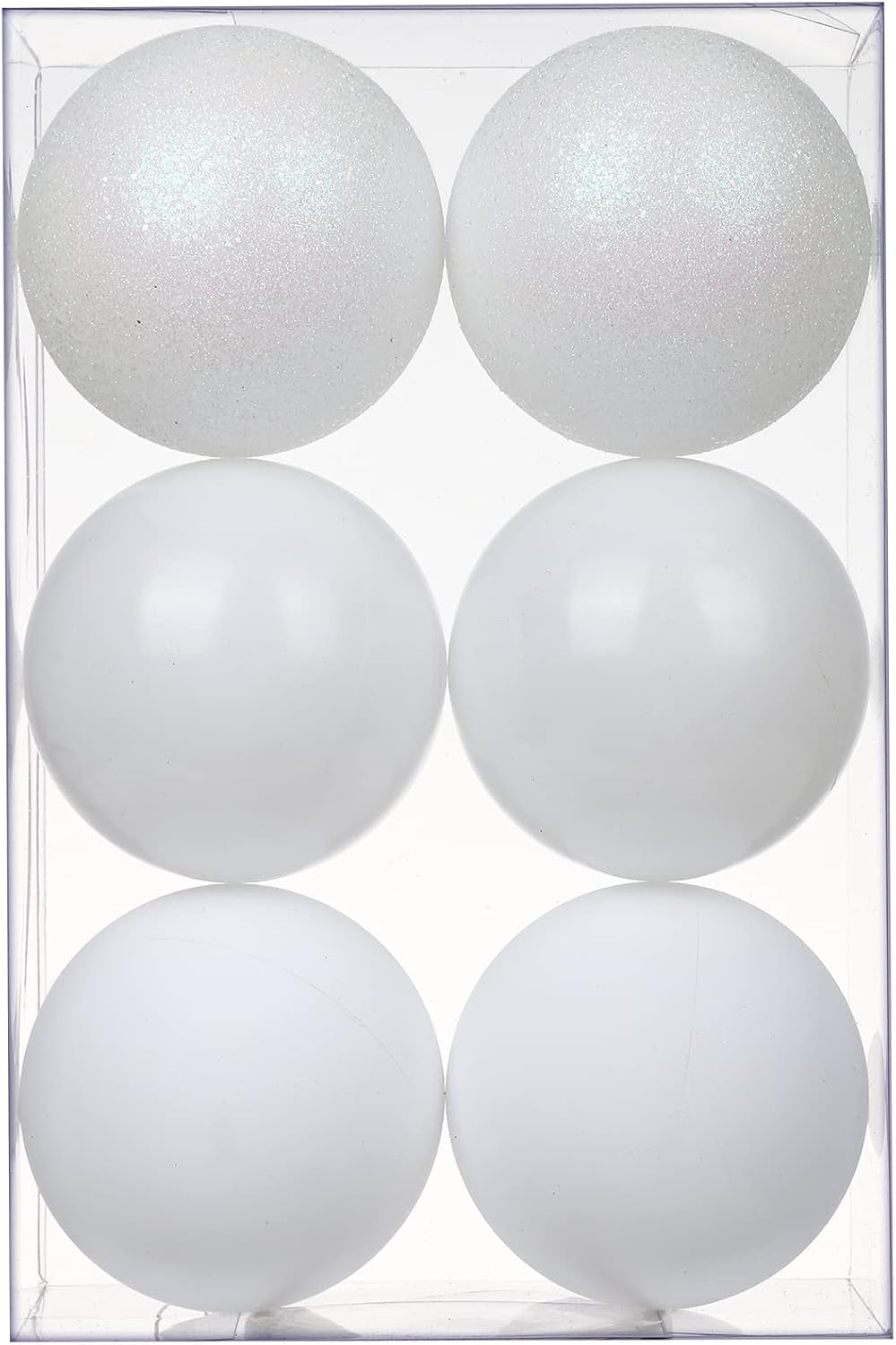 3.94" Large Christmas Balls Shatterproof Red Christmas Ornaments 6 Pcs Big Red Christmas Ornaments for Christmas Tree Holiday Wedding Party Decoration
