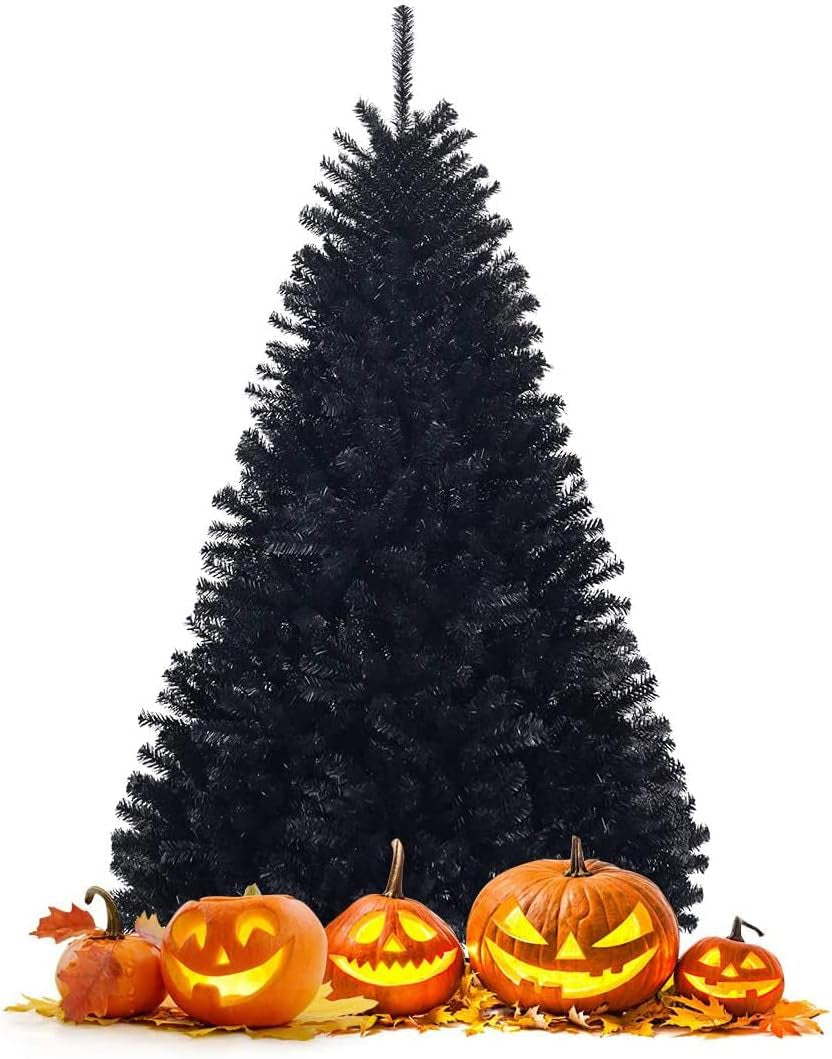 Pink Christmas Tree, 4.5 Ft Xmas Decoration Tree W/ 348 Snow Flocked PVC Tips & Metal Stand, Full-Bodied Unlit Artificial Tree for Indoor Festival Holiday Use