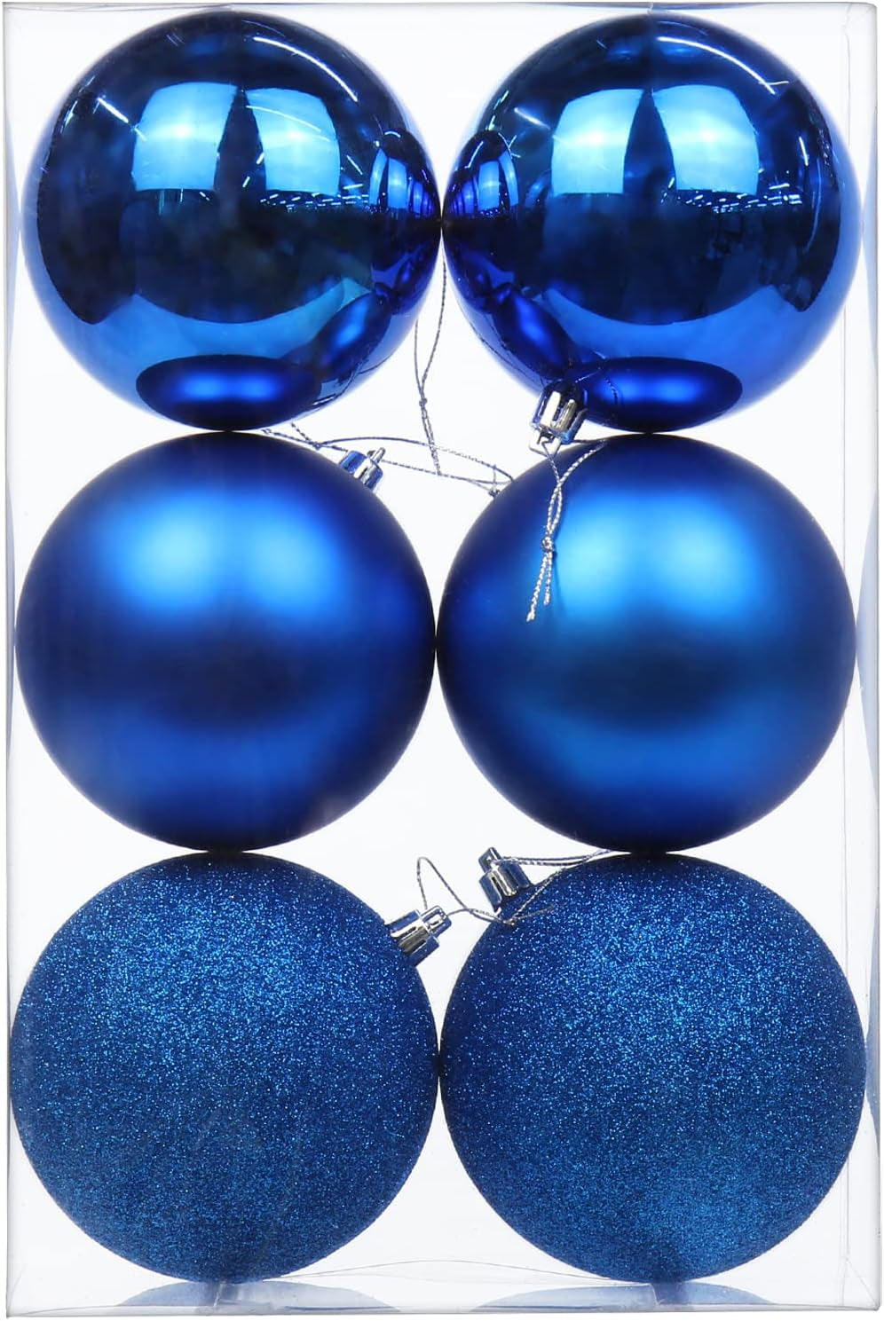 3.94" Large Christmas Balls Shatterproof Red Christmas Ornaments 6 Pcs Big Red Christmas Ornaments for Christmas Tree Holiday Wedding Party Decoration