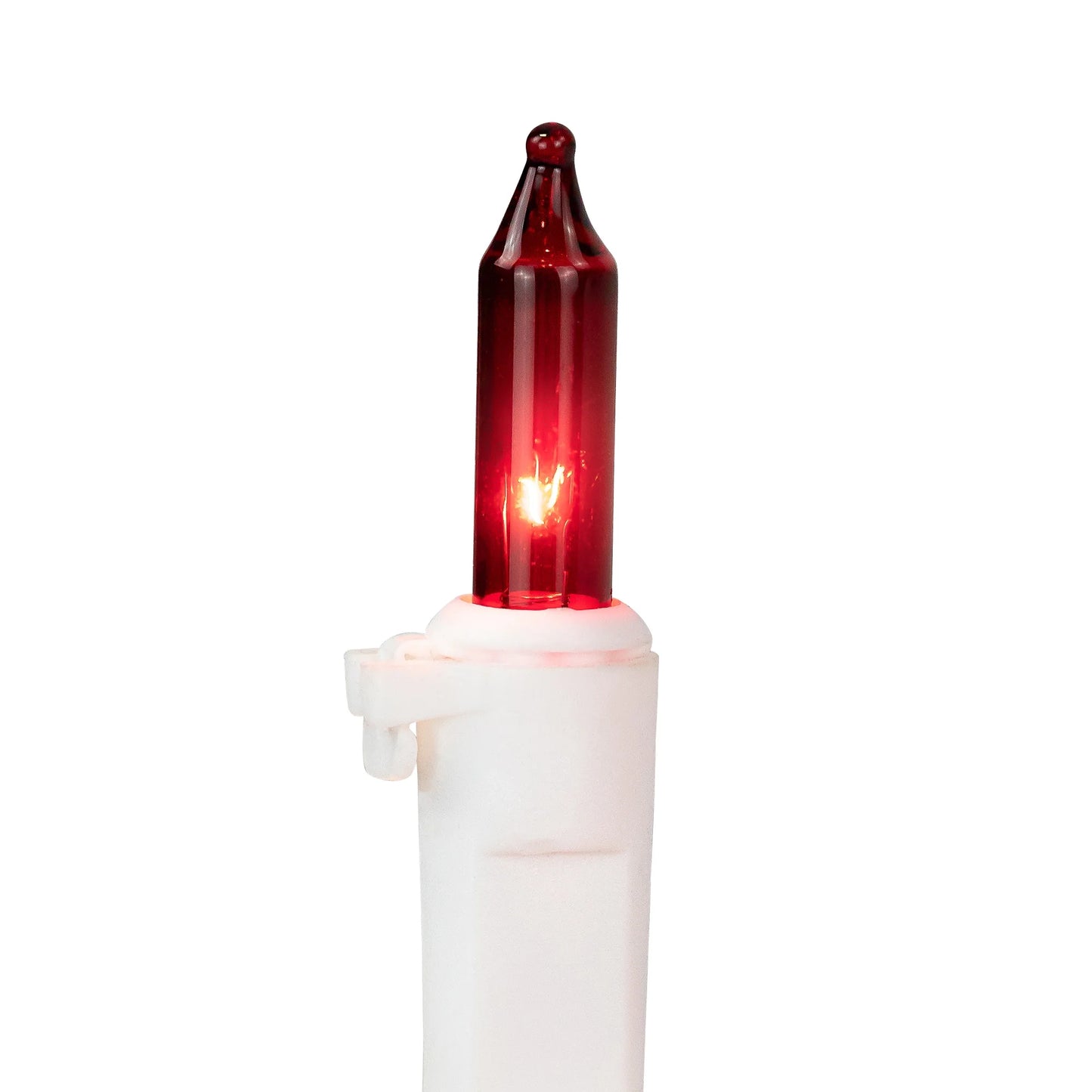 100-Count Red and Clear Mini Christmas Light Set, 20.25Ft White Wire
