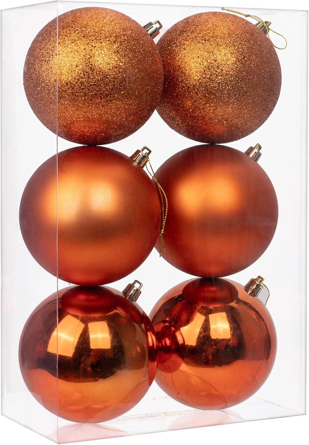 3.94" Large Christmas Balls Shatterproof Red Christmas Ornaments 6 Pcs Big Red Christmas Ornaments for Christmas Tree Holiday Wedding Party Decoration