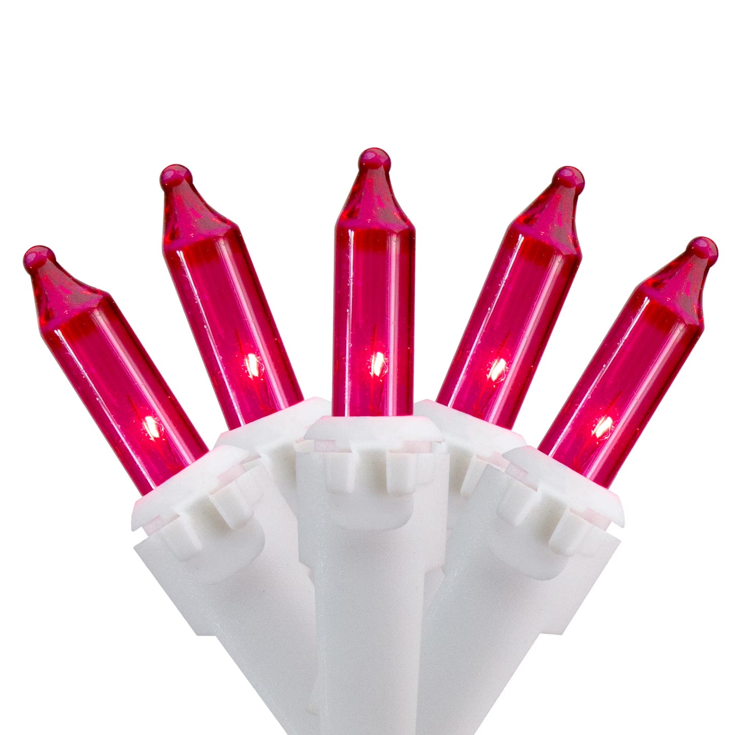 100Ct Mini Christmas String Lights Magenta Pink - 20.25' White Wire