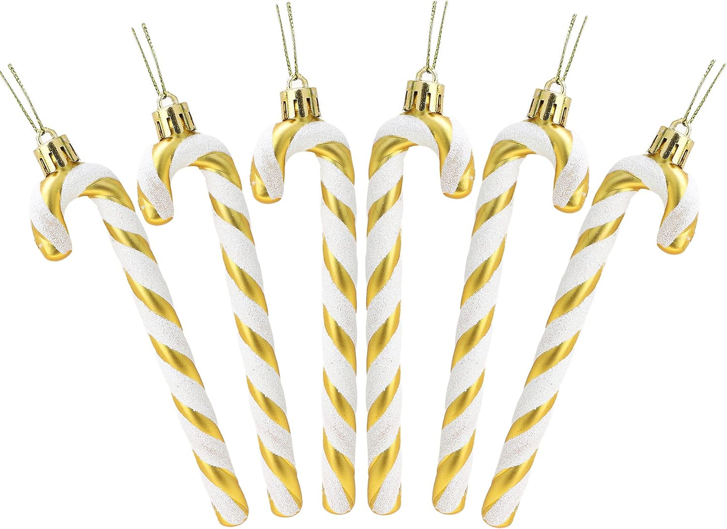 ® Pack of 6-13Cm Glitter Candy Cane Christmas Tree Decorations/Ornaments (Black & White)