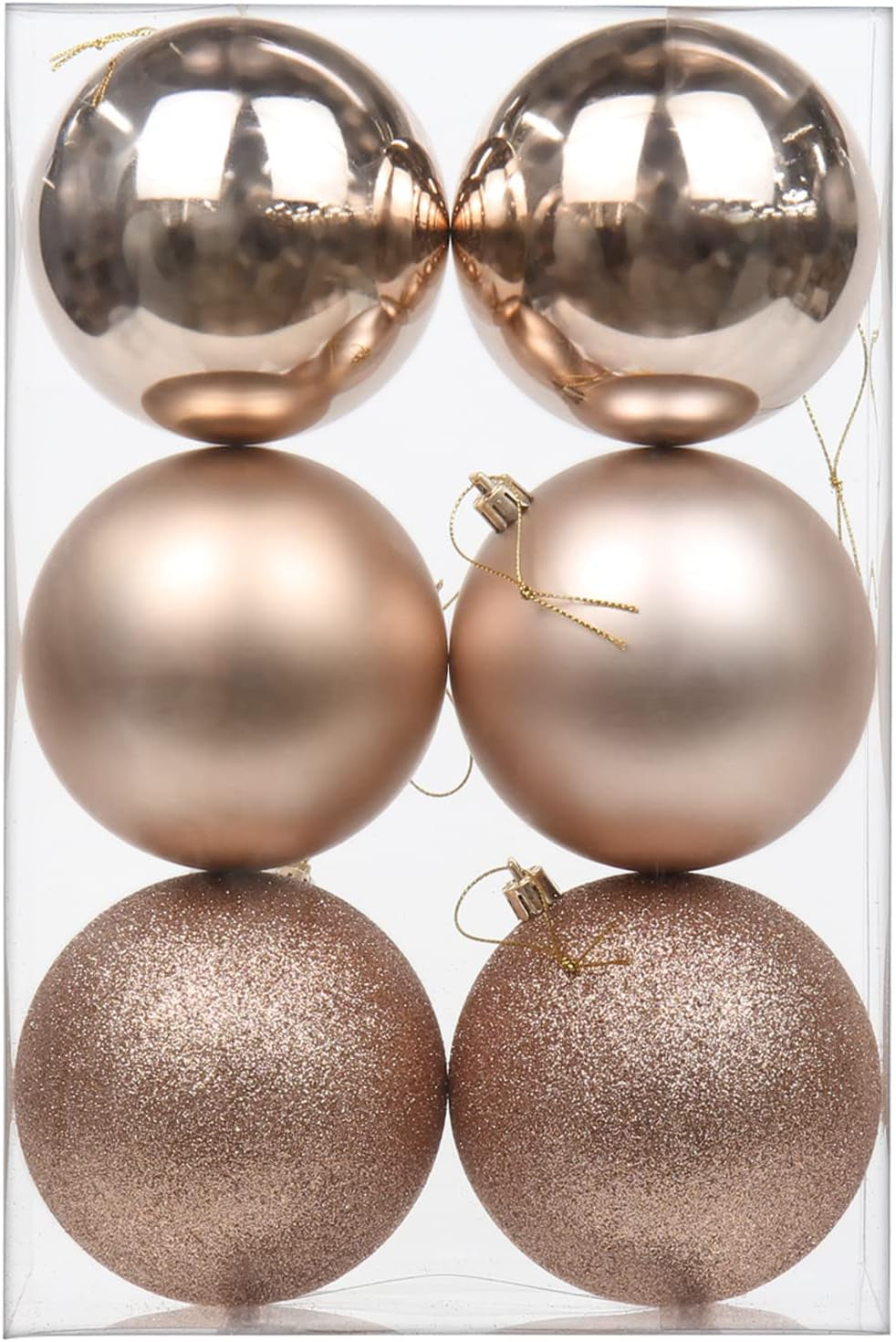 3.94" Large Christmas Balls Shatterproof Red Christmas Ornaments 6 Pcs Big Red Christmas Ornaments for Christmas Tree Holiday Wedding Party Decoration