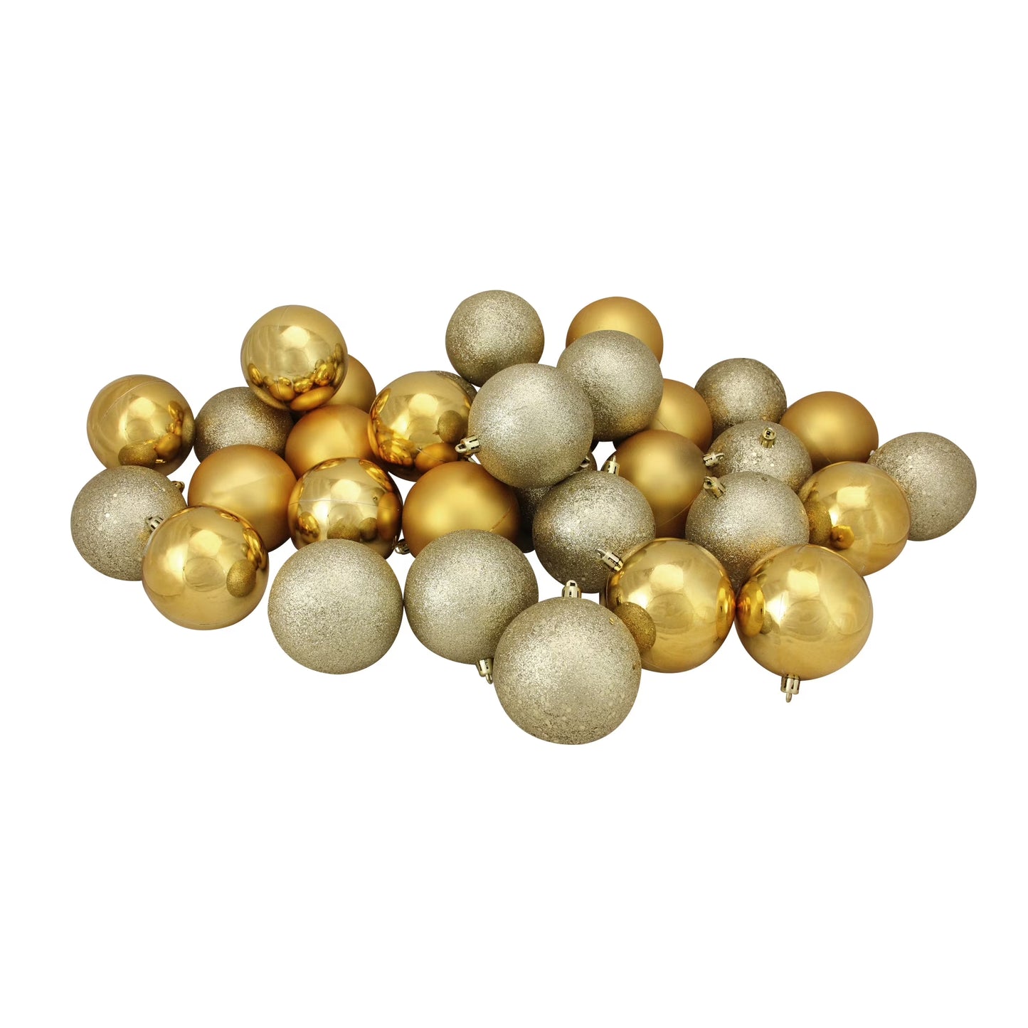 Shatterproof 4 Finish Christmas Ball Ornaments 2.5" (60Mm) - Vegas Gold - 60Ct