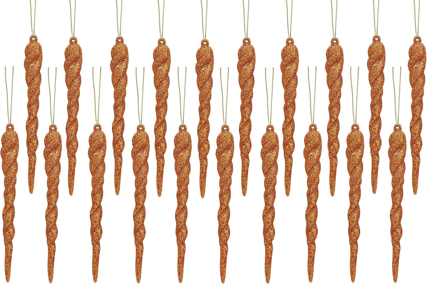 ® 12Cm Glitter Icicle Decorations - Luxury Christmas Tree Trims (Mint Green, Pack of 20)