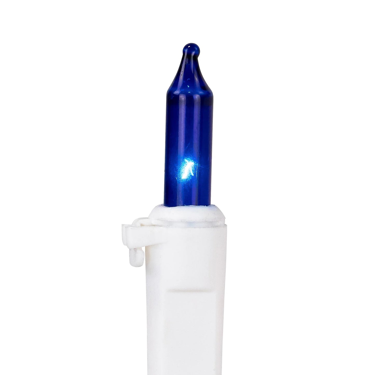 Mini Christmas Light Set - Red White and Blue - 10' White Wire - 50Ct