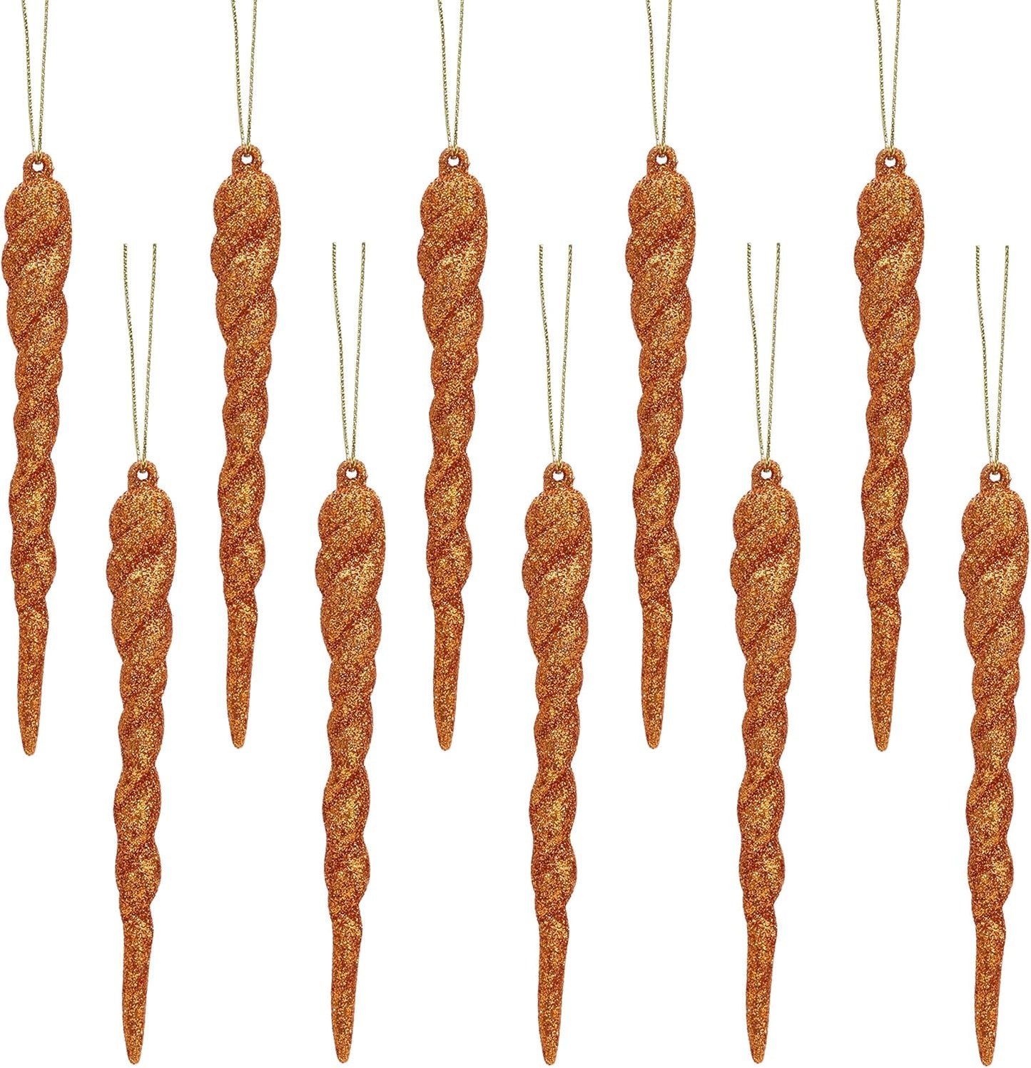 ® 12Cm Glitter Icicle Decorations - Luxury Christmas Tree Trims (Mint Green, Pack of 20)