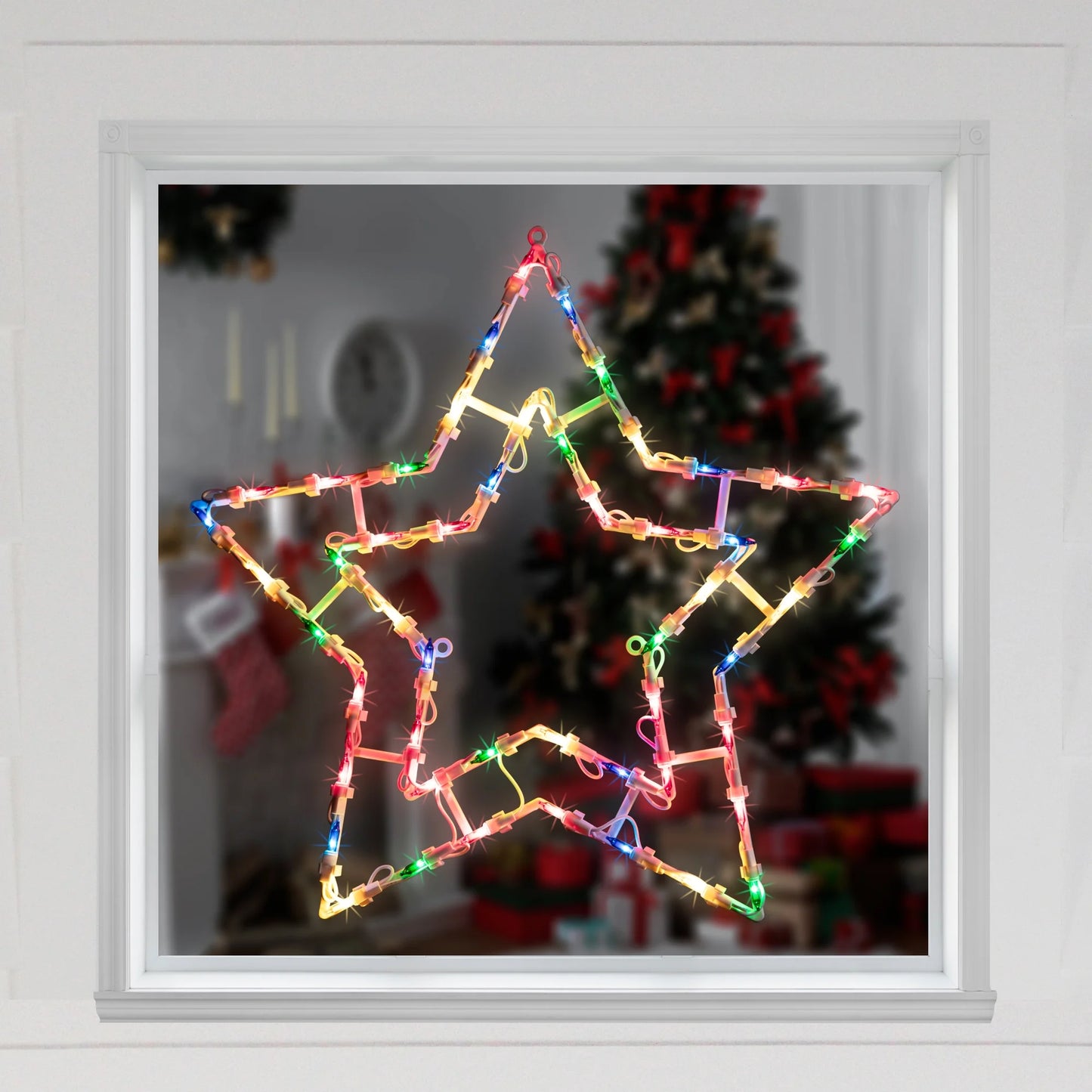 Stars,Star Shaped,Pre Lit Feature,Multicolored,Stars Christmas Hanging Decoration
