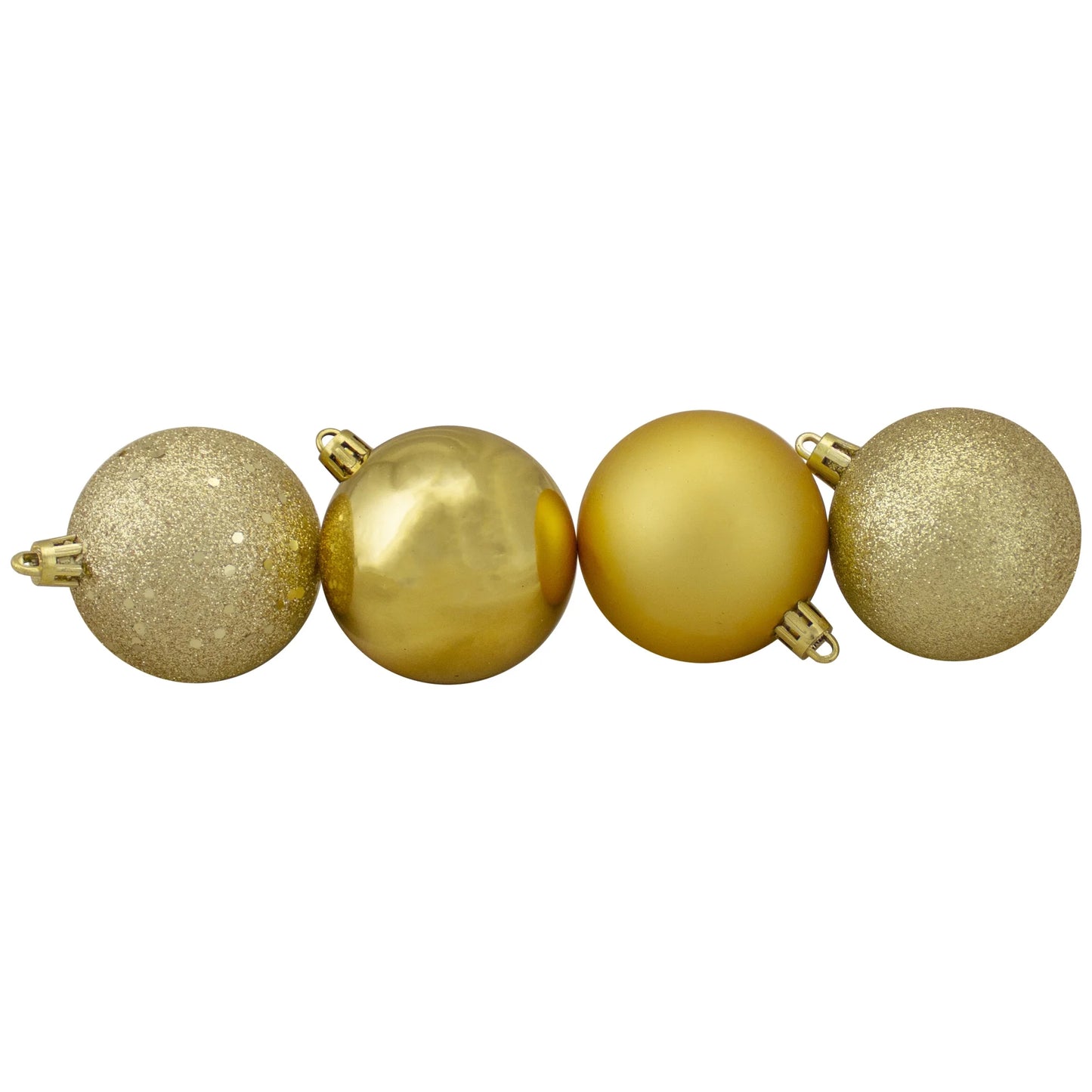 Shatterproof 4 Finish Christmas Ball Ornaments 2.5" (60Mm) - Vegas Gold - 60Ct