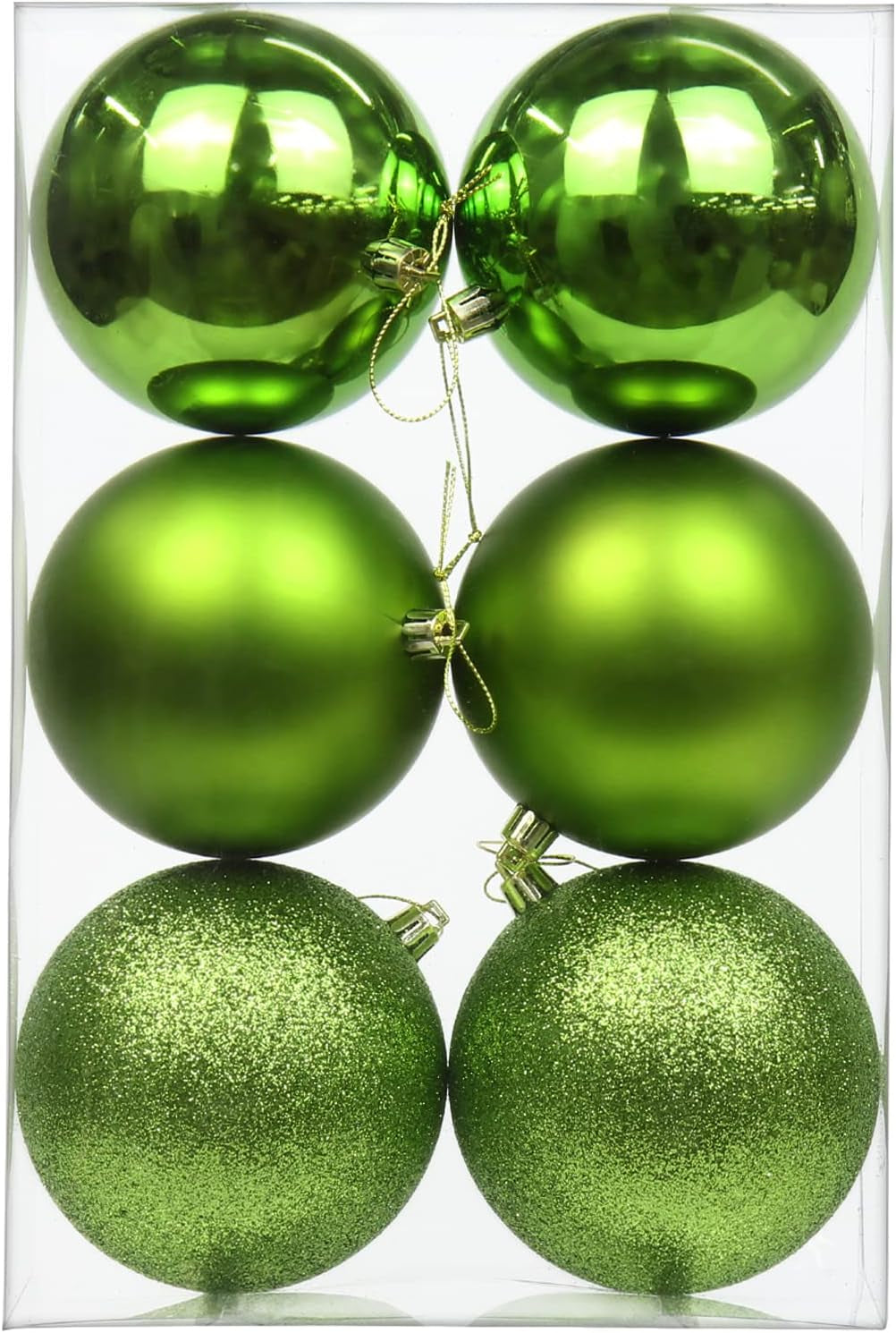 3.94" Large Christmas Balls Shatterproof Red Christmas Ornaments 6 Pcs Big Red Christmas Ornaments for Christmas Tree Holiday Wedding Party Decoration