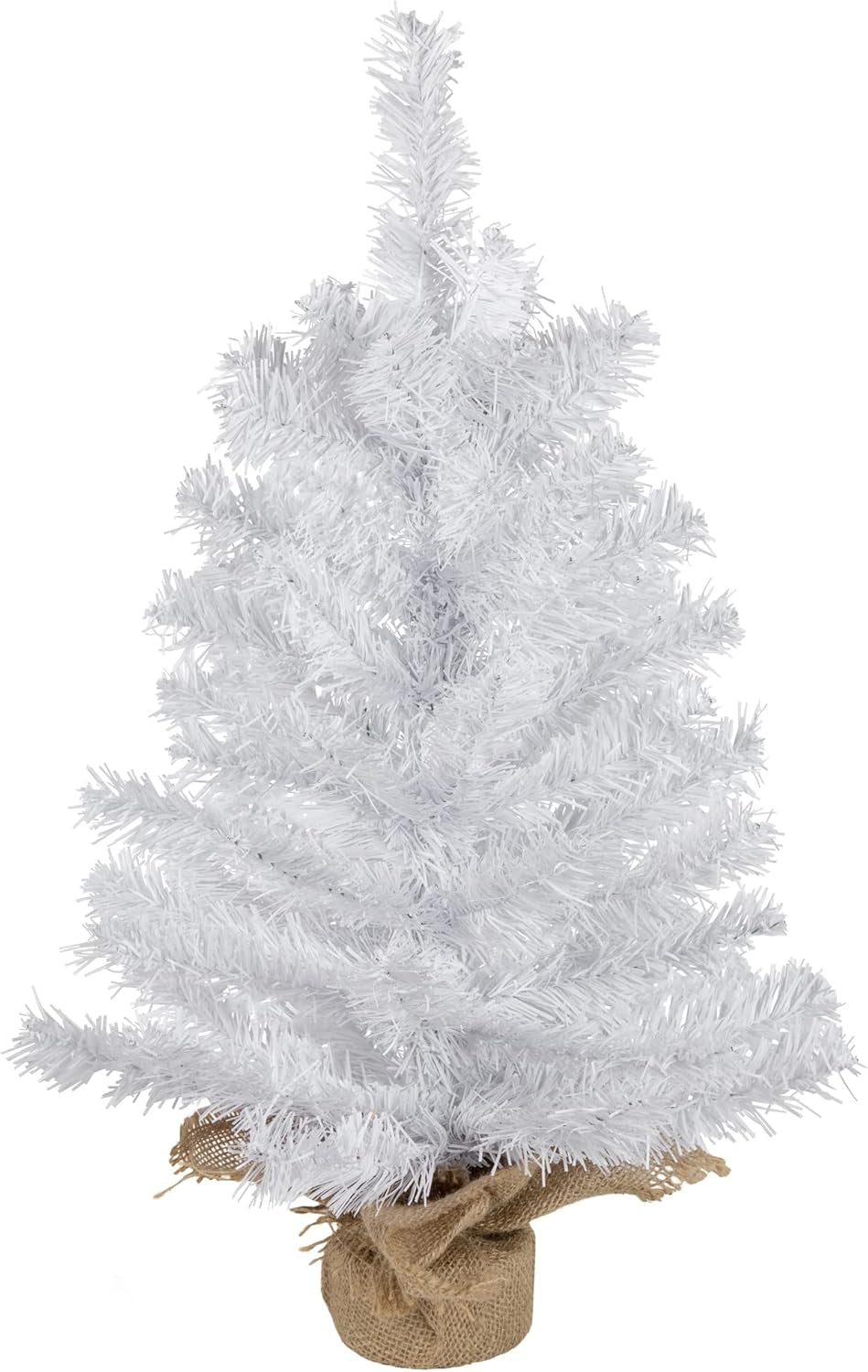 Pine Artificial X-Mas Tree in Burlap Base, 18", White