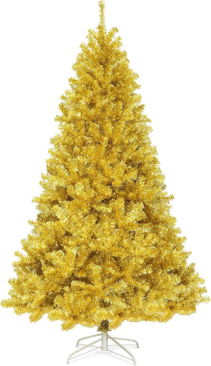6Ft/7.5Ft Black Artificial Christmas Tree, Unlit Halloween Tree with 1036/1258 Branch Tips and Metal Stand, Easy Assembly, 6FT Holiday Christmas Tree Indoor Outdoor