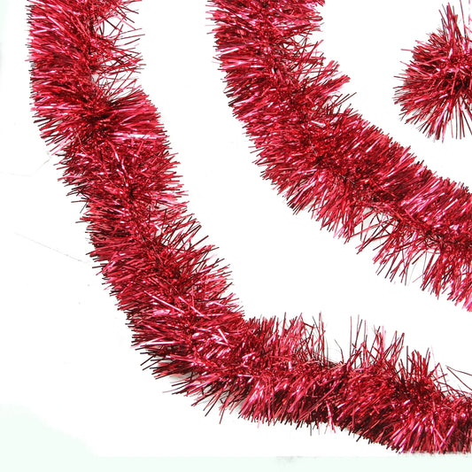 50' X 4" Unlit Shiny Red 6-Ply Foil Tinsel Christmas Garland