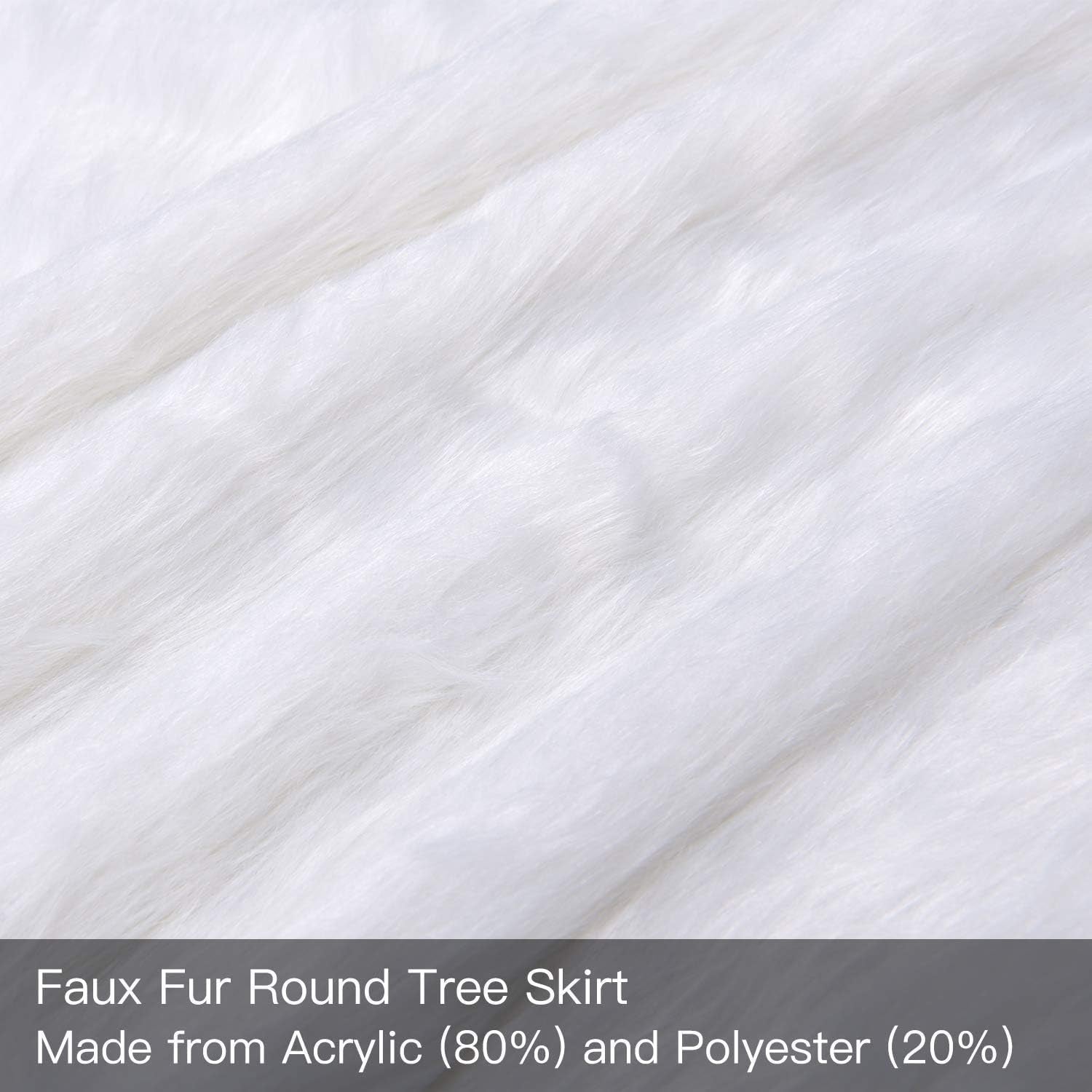 Christmas Tree Skirt, 48 Inch White Soft Faux Fur Tree Skirts Plush Christmas Decorations, White Ornaments Christmas Tree Skirts Xmas Decorations Indoor Holiday Party Decor