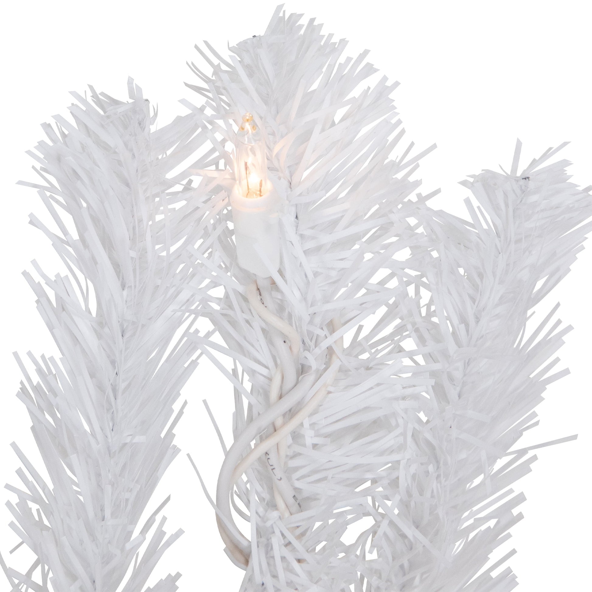 9' X 8" Prelit Snow White Artificial Christmas Garland - Clear Lights