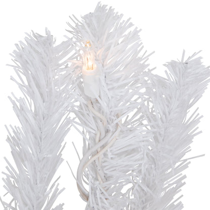 9' X 8" Prelit Snow White Artificial Christmas Garland - Clear Lights