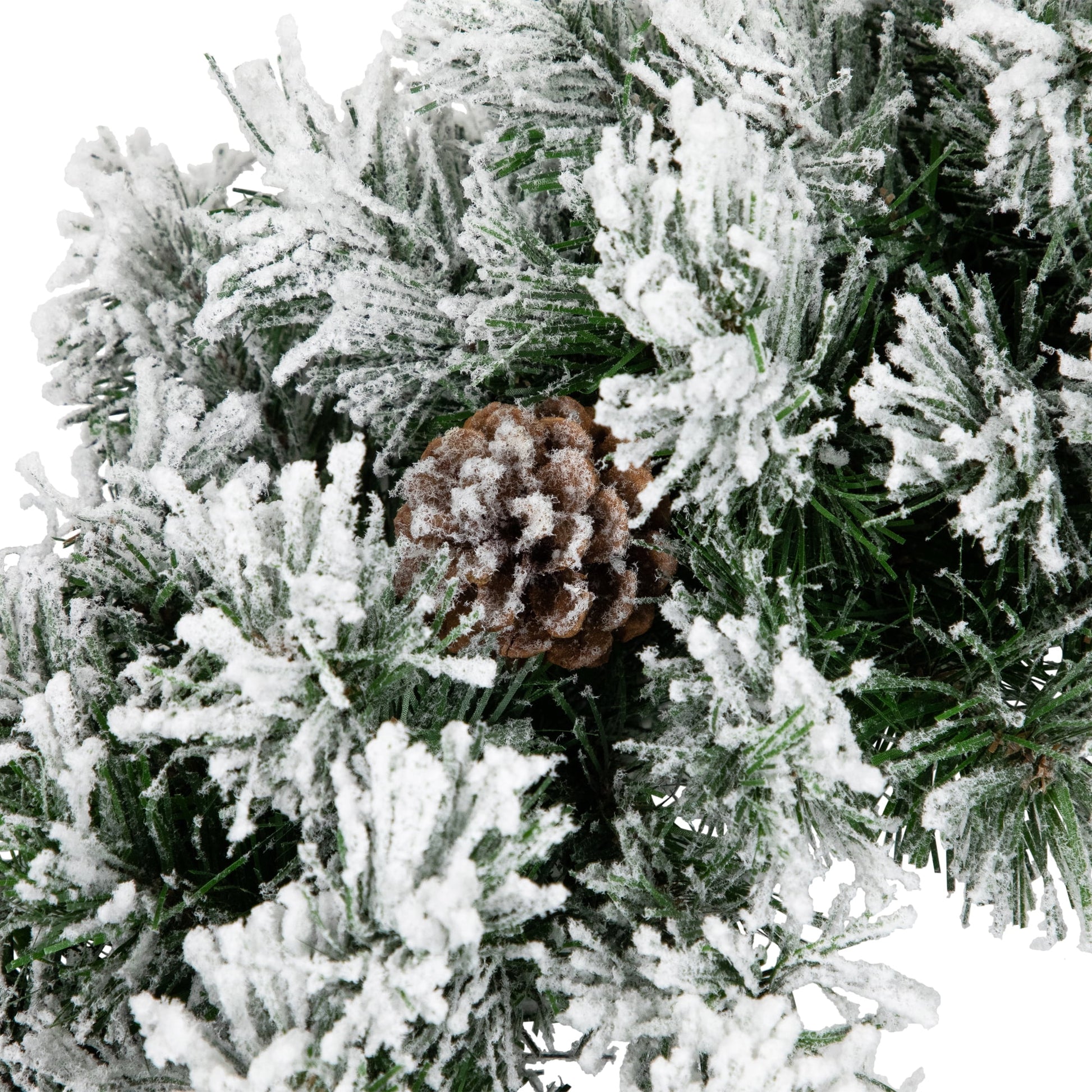 36" Unlit Flocked Angel Pine with Pine Cones Artificial Christmas Wreath