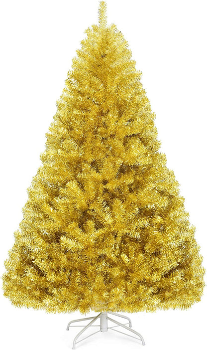6Ft/7.5Ft Black Artificial Christmas Tree, Unlit Halloween Tree with 1036/1258 Branch Tips and Metal Stand, Easy Assembly, 6FT Holiday Christmas Tree Indoor Outdoor