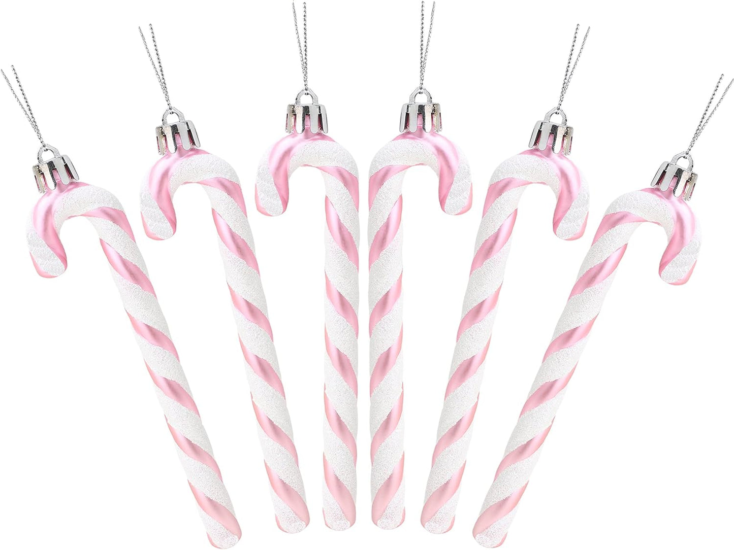 ® Pack of 6-13Cm Glitter Candy Cane Christmas Tree Decorations/Ornaments (Black & White)