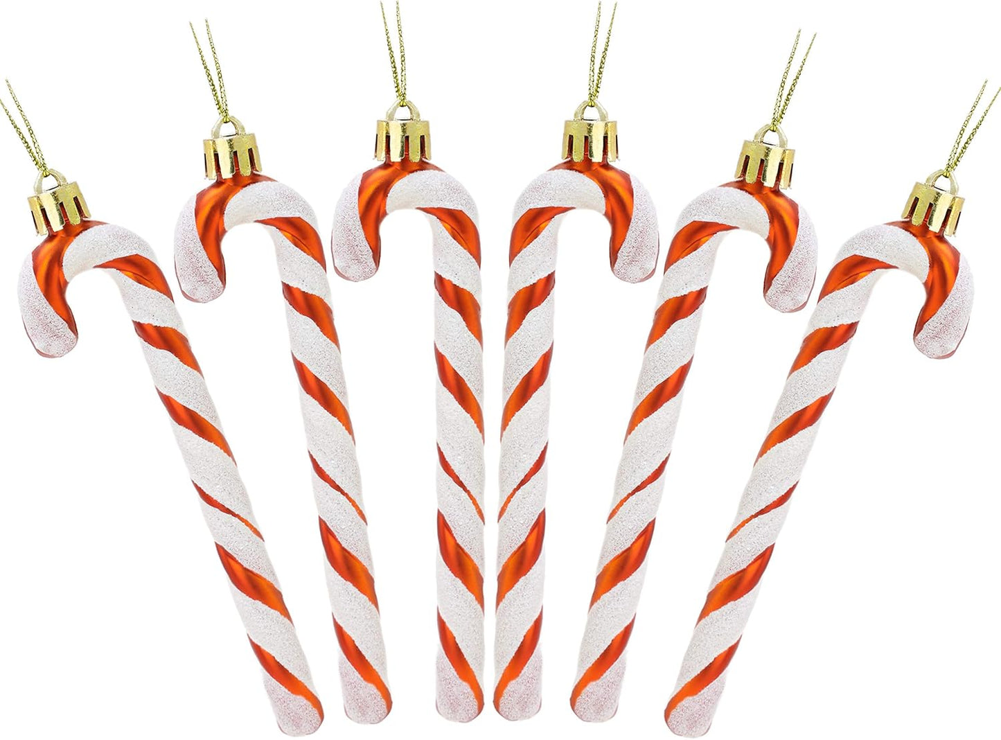 ® Pack of 6-13Cm Glitter Candy Cane Christmas Tree Decorations/Ornaments (Black & White)