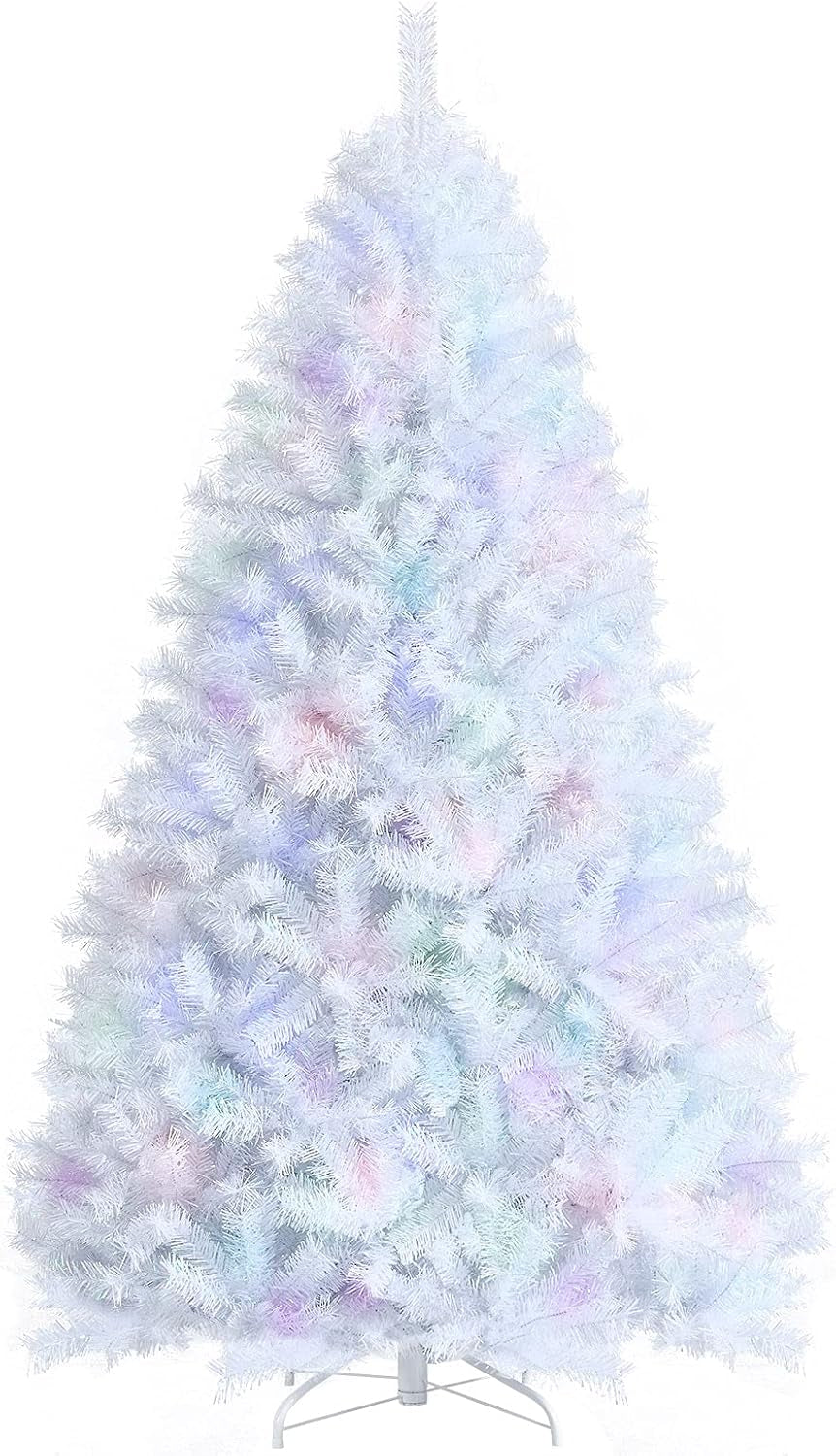 Pink Christmas Tree, 4.5 Ft Xmas Decoration Tree W/ 348 Snow Flocked PVC Tips & Metal Stand, Full-Bodied Unlit Artificial Tree for Indoor Festival Holiday Use