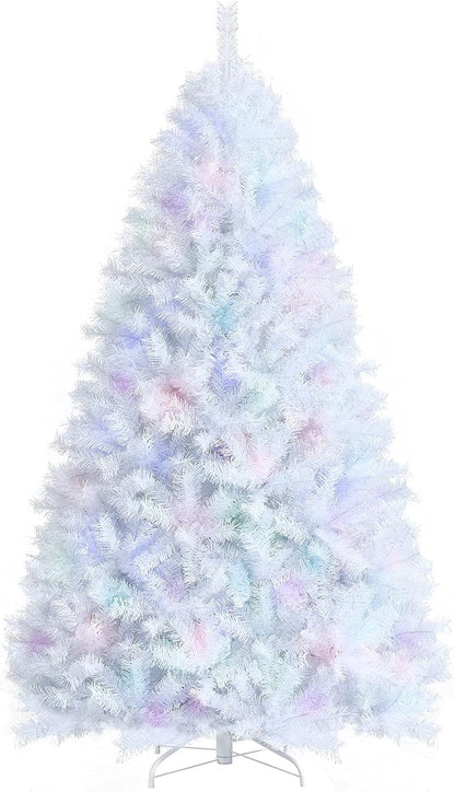 Pink Christmas Tree, 4.5 Ft Xmas Decoration Tree W/ 348 Snow Flocked PVC Tips & Metal Stand, Full-Bodied Unlit Artificial Tree for Indoor Festival Holiday Use