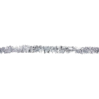 50' X 2.5" Unlit Shiny Silver 8-Ply Foil Tinsel Christmas Garland