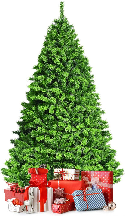 Pink Christmas Tree, 4.5 Ft Xmas Decoration Tree W/ 348 Snow Flocked PVC Tips & Metal Stand, Full-Bodied Unlit Artificial Tree for Indoor Festival Holiday Use
