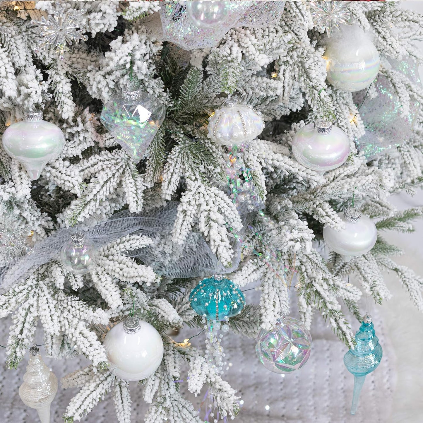 36Pcs Iridescent Shatterproof Christmas Tree Ornaments Set