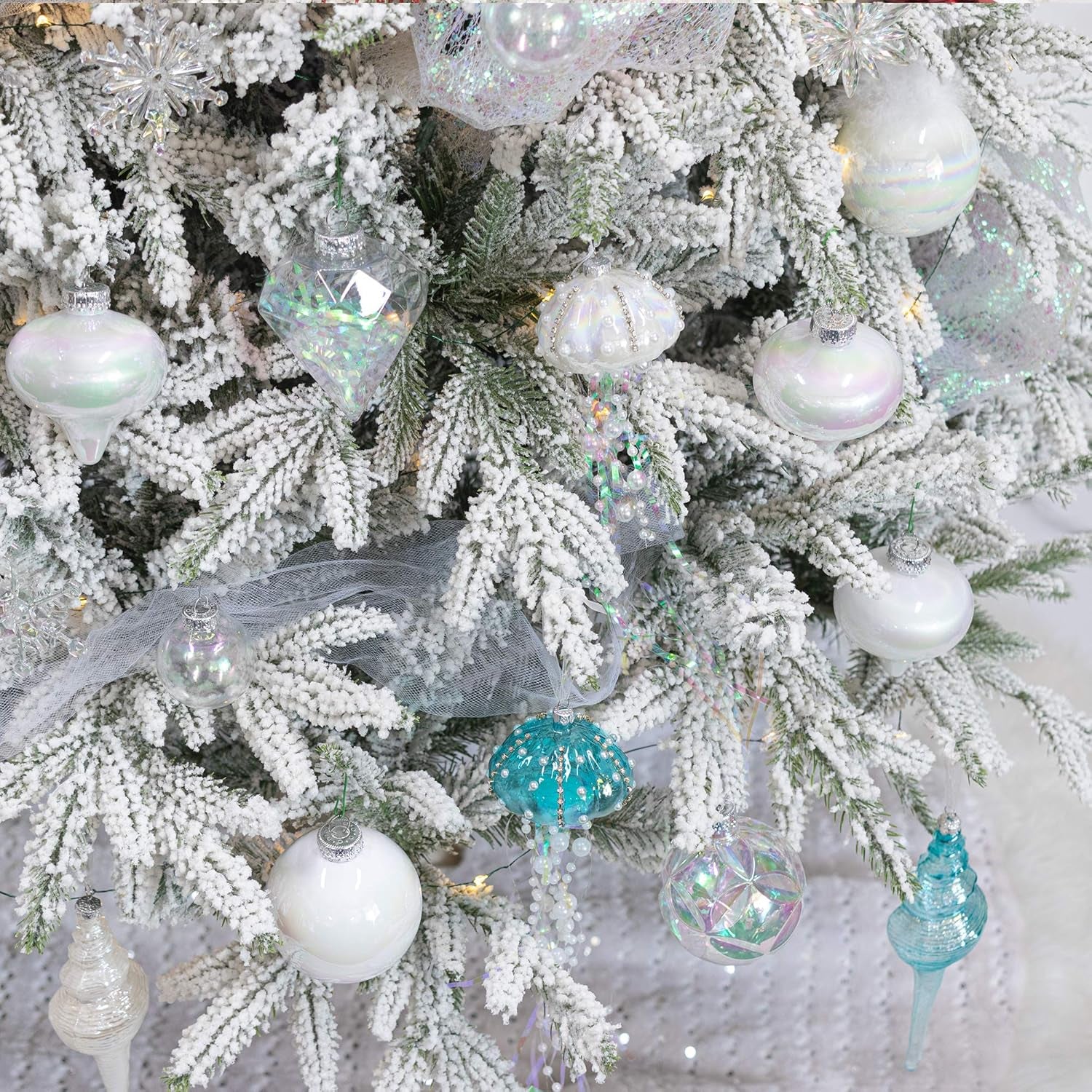 36Pcs Iridescent Shatterproof Christmas Tree Ornaments Set