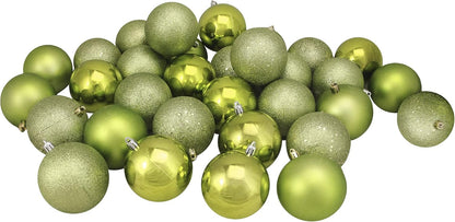Shatterproof 4-Finish Christmas Ball Ornaments 3.25" (80Mm) - Jet Black - 32Ct