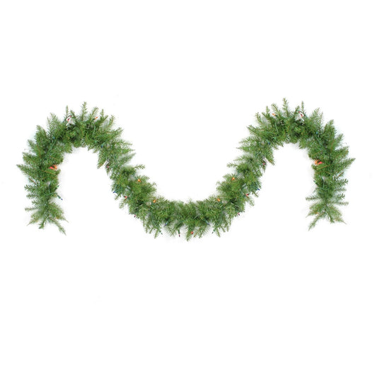 9' X 10" Prelit Northern Pine Artificial Christmas Garland - Clear Lights