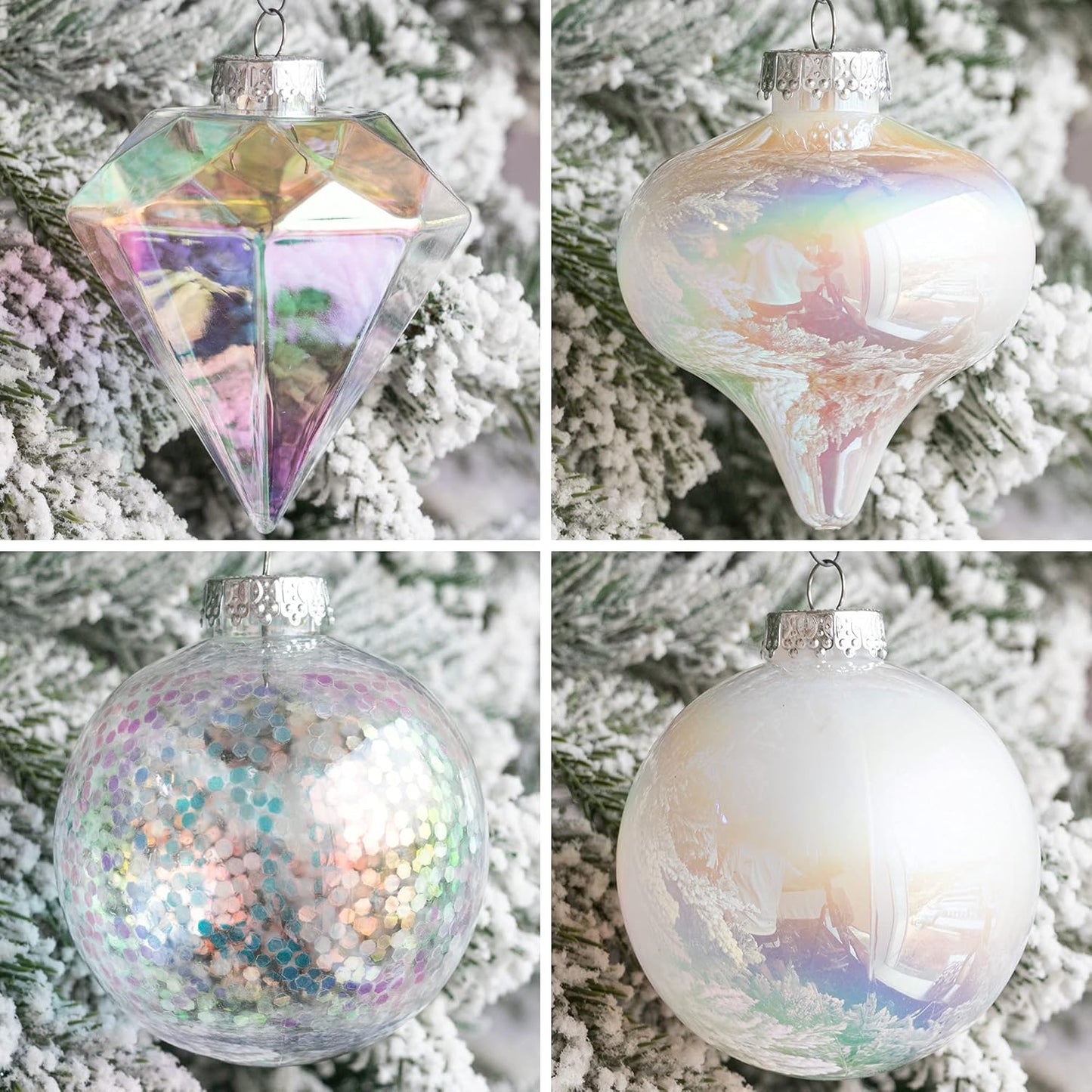 36Pcs Iridescent Shatterproof Christmas Tree Ornaments Set